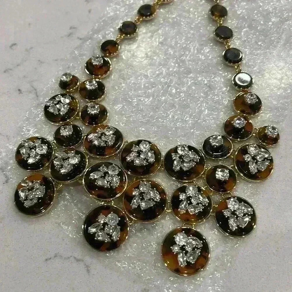 J Crew NEW Tortoise & Crystal Statement Ne… - Picture 10 of 10